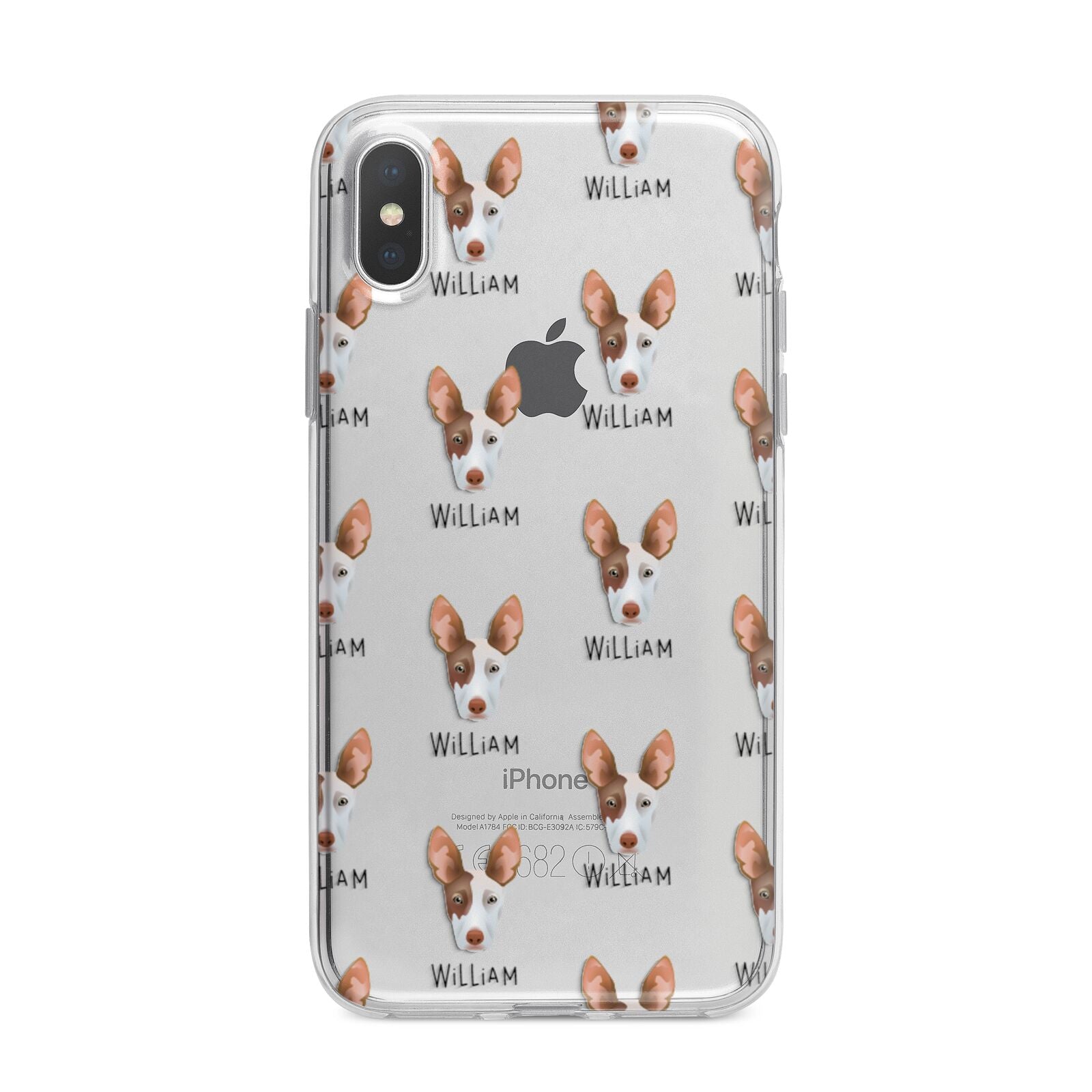 Ibizan Hound Icon with Name iPhone X Bumper Case on Silver iPhone Alternative Image 1