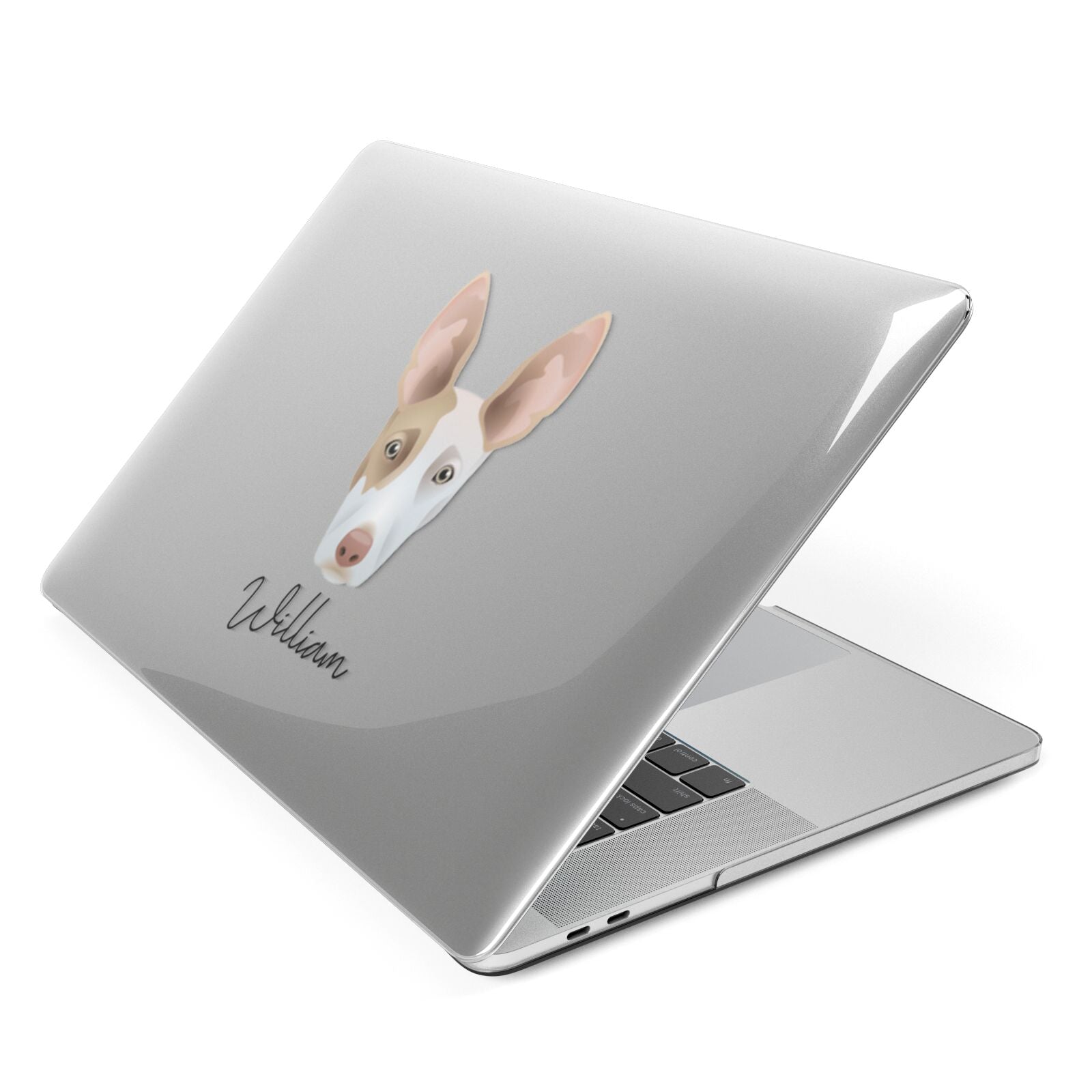 Ibizan Hound Personalised Apple MacBook Case Side View