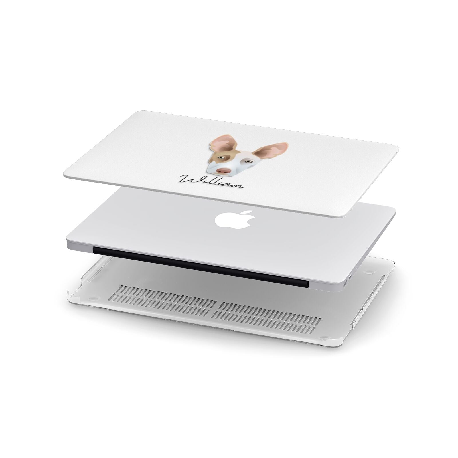 Ibizan Hound Personalised Apple MacBook Case in Detail