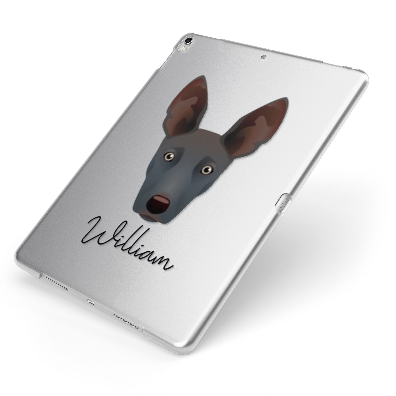 Ibizan Hound Personalised Apple iPad Case on Silver iPad Side View