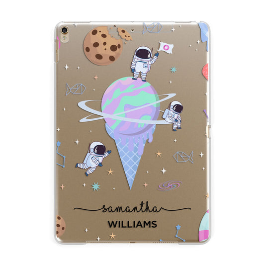 Ice Cream Planets with Name Apple iPad Gold Case