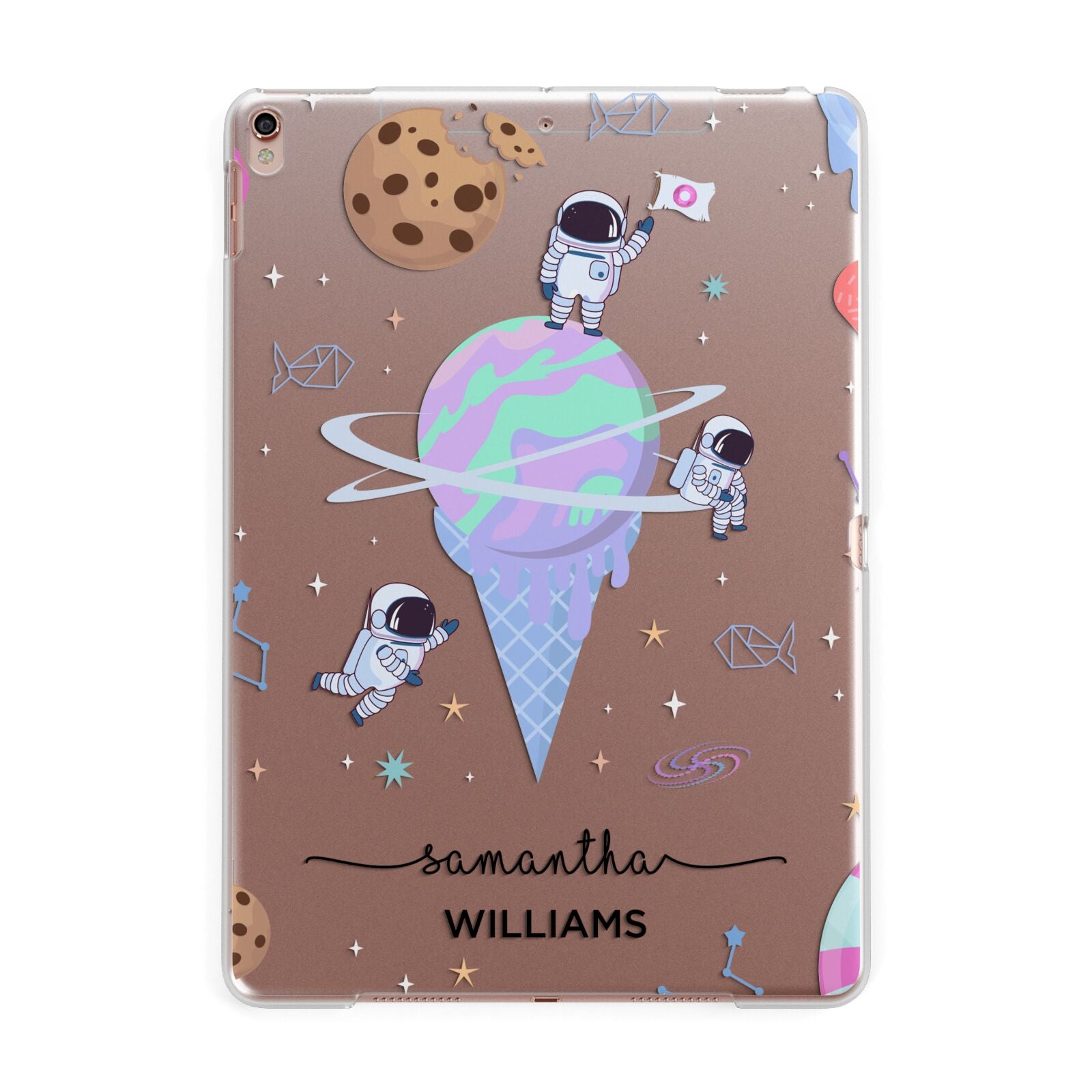 Ice Cream Planets with Name Apple iPad Rose Gold Case