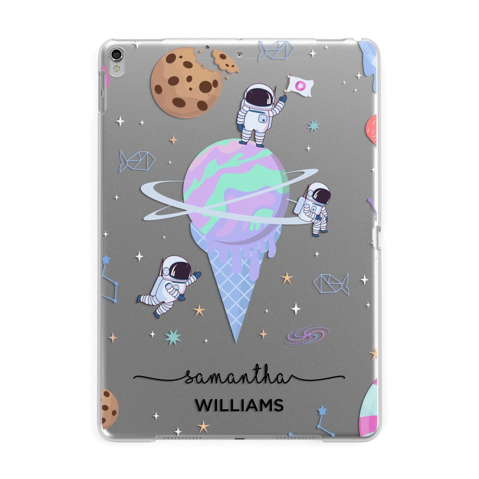 Ice Cream Planets with Name Apple iPad Silver Case