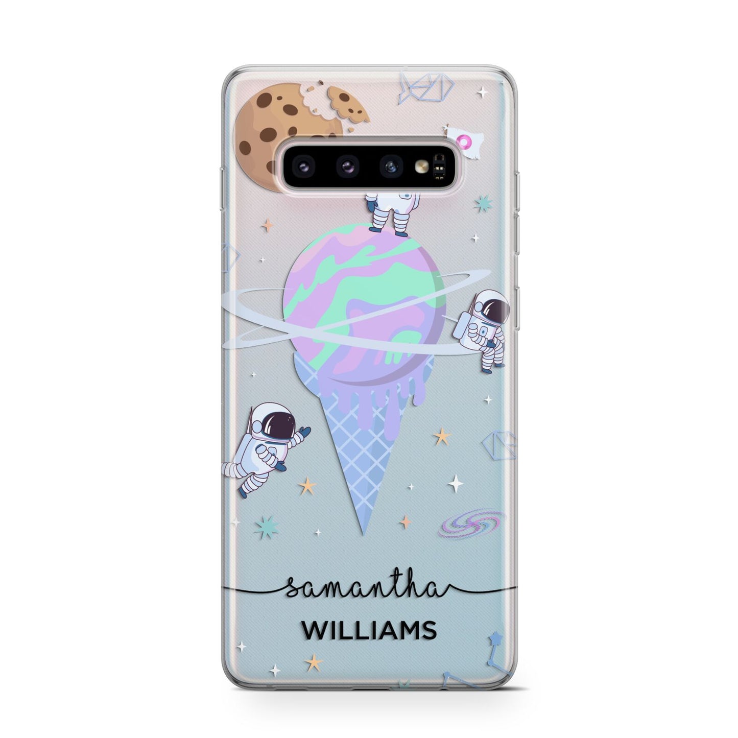 Ice Cream Planets with Name Protective Samsung Galaxy Case