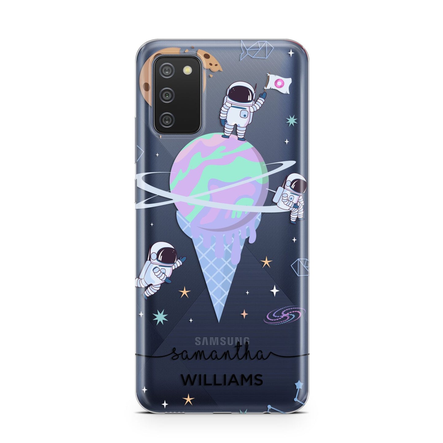 Ice Cream Planets with Name Samsung A02s Case