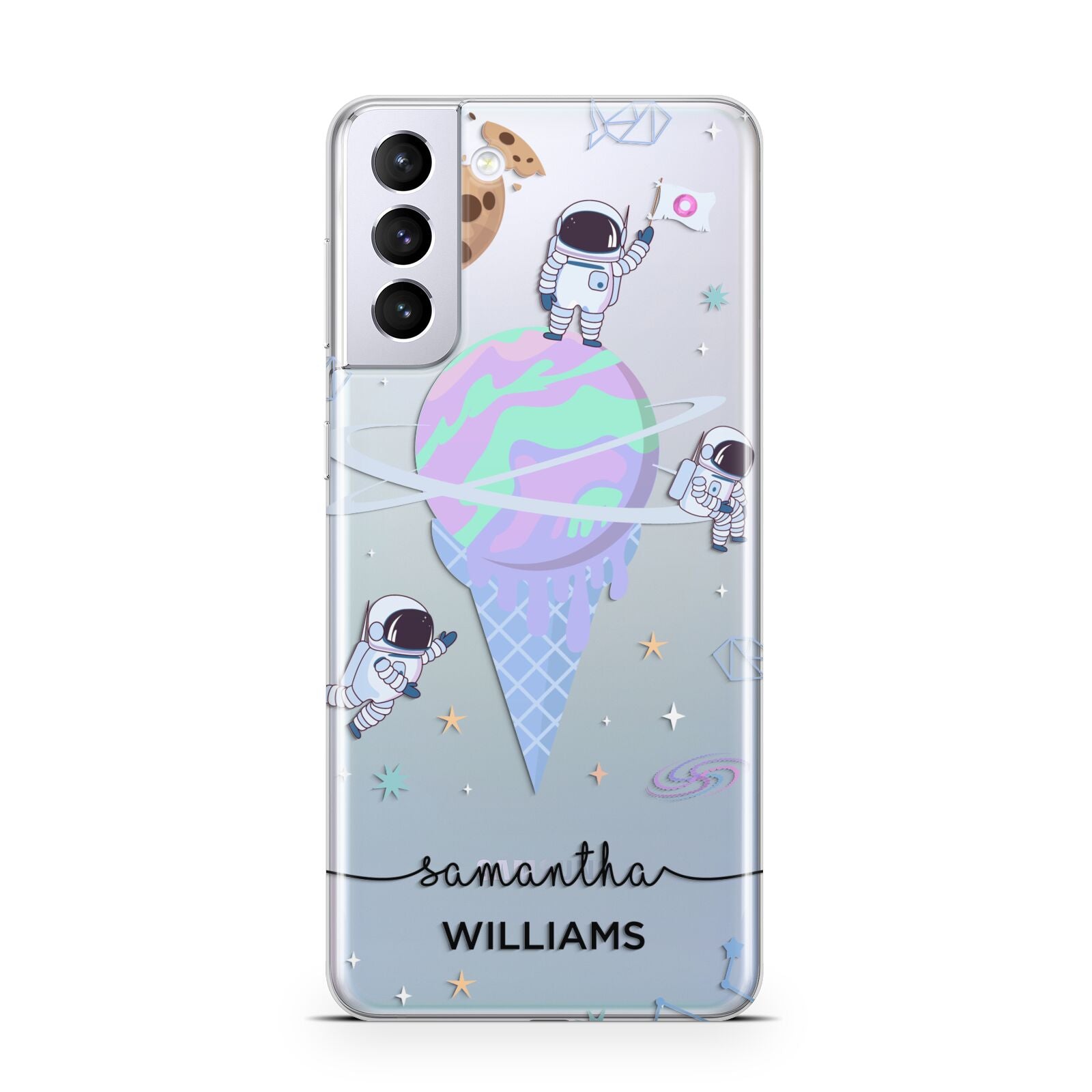 Ice Cream Planets with Name Samsung S21 Plus Case