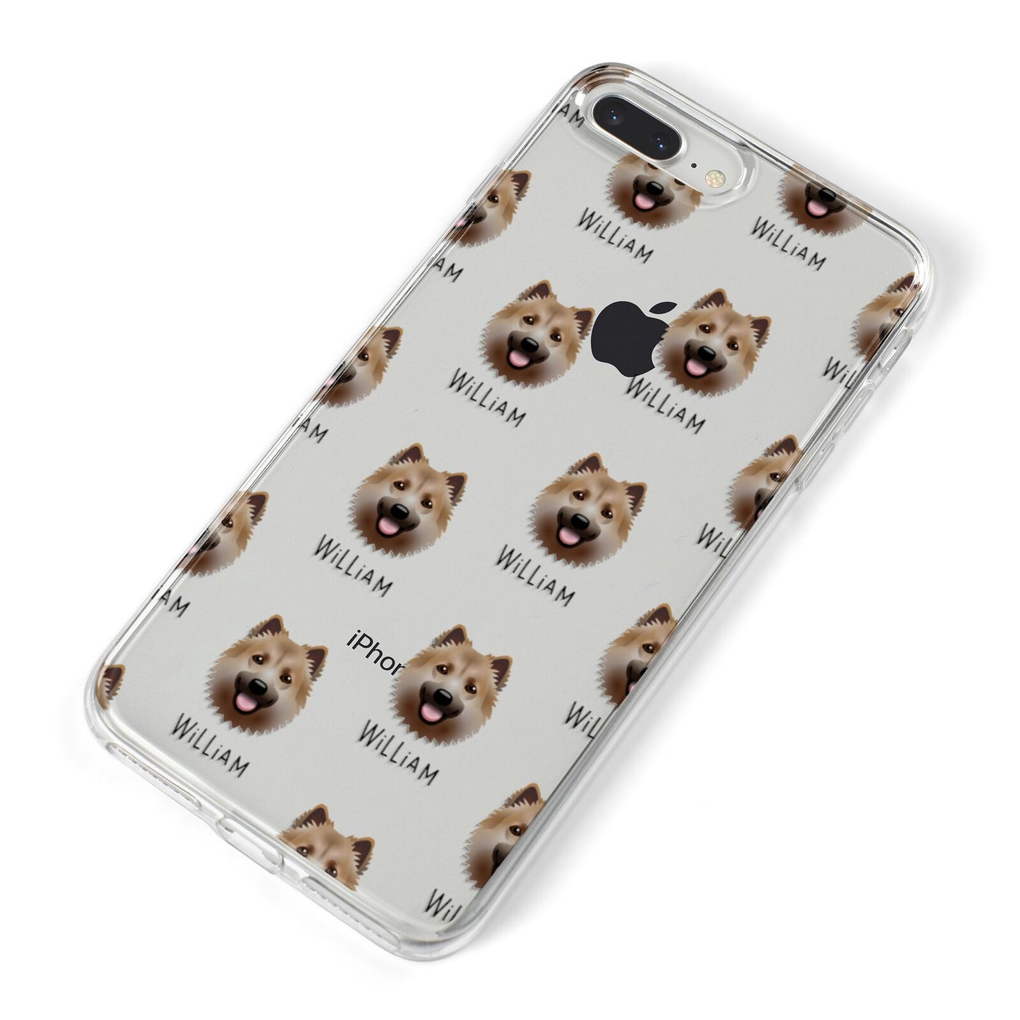 Icelandic Sheepdog Icon with Name iPhone 8 Plus Bumper Case on Silver iPhone Alternative Image