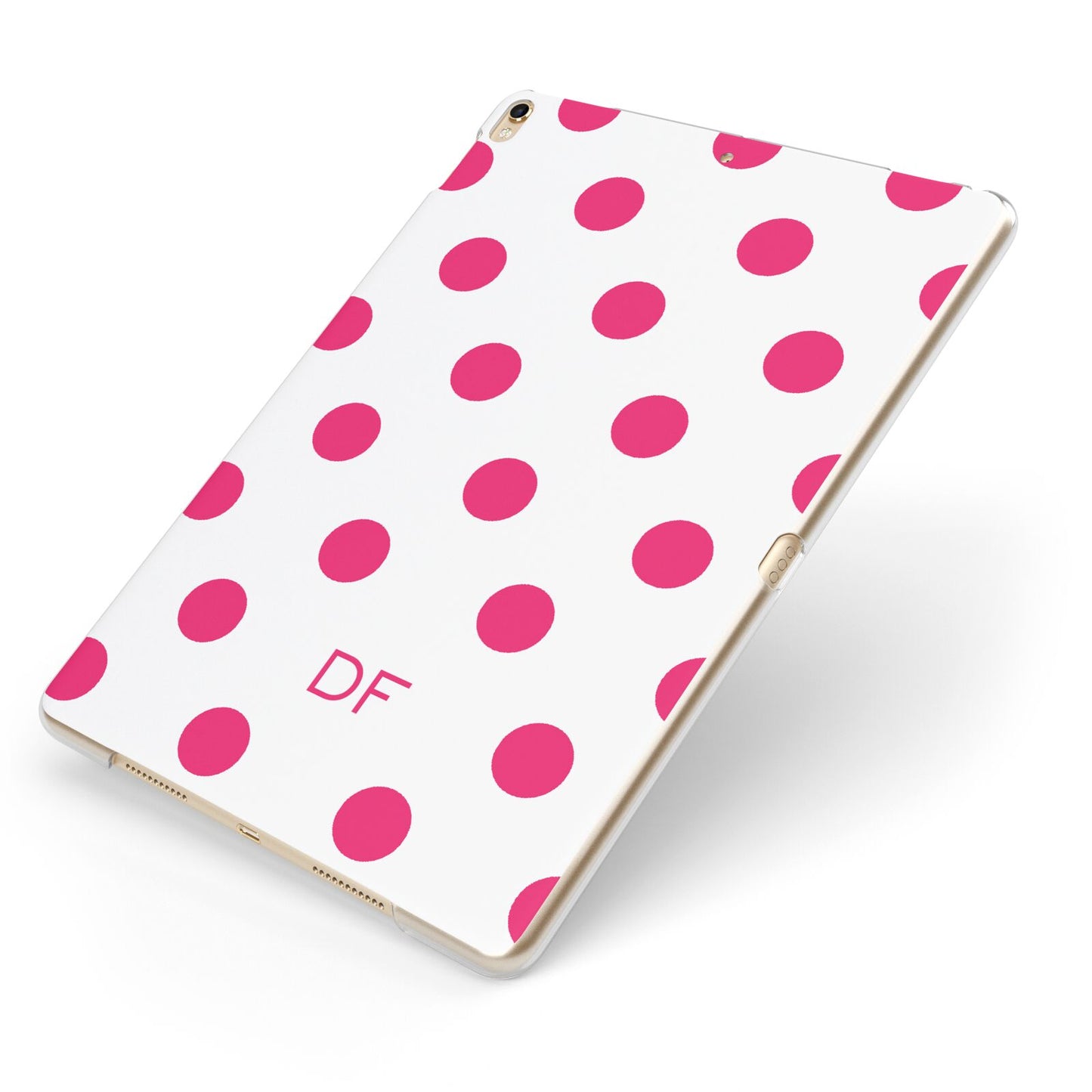 Initial Dots Personalised Apple iPad Case on Gold iPad Side View