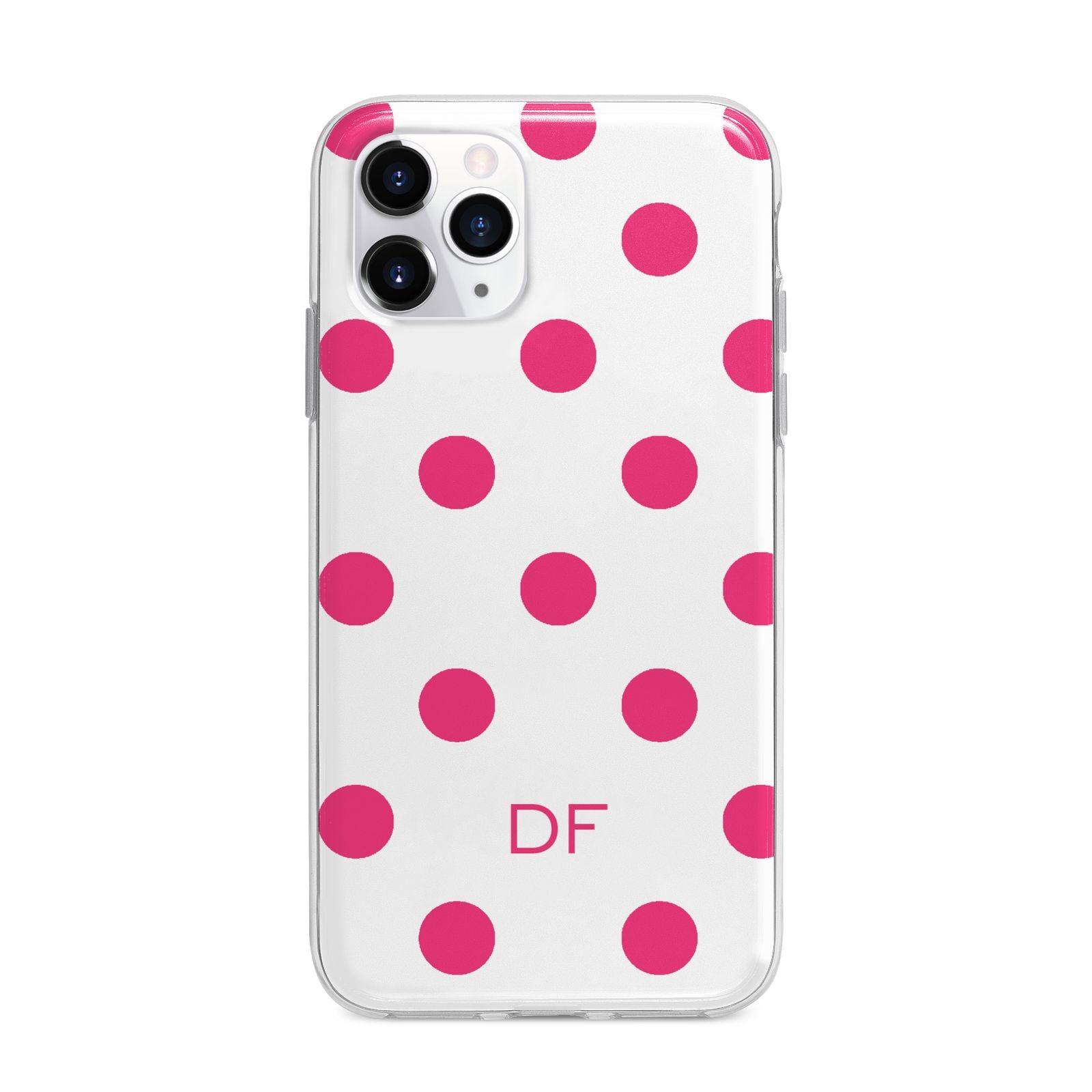 Initial Dots Personalised Apple iPhone 11 Pro Max in Silver with Bumper Case