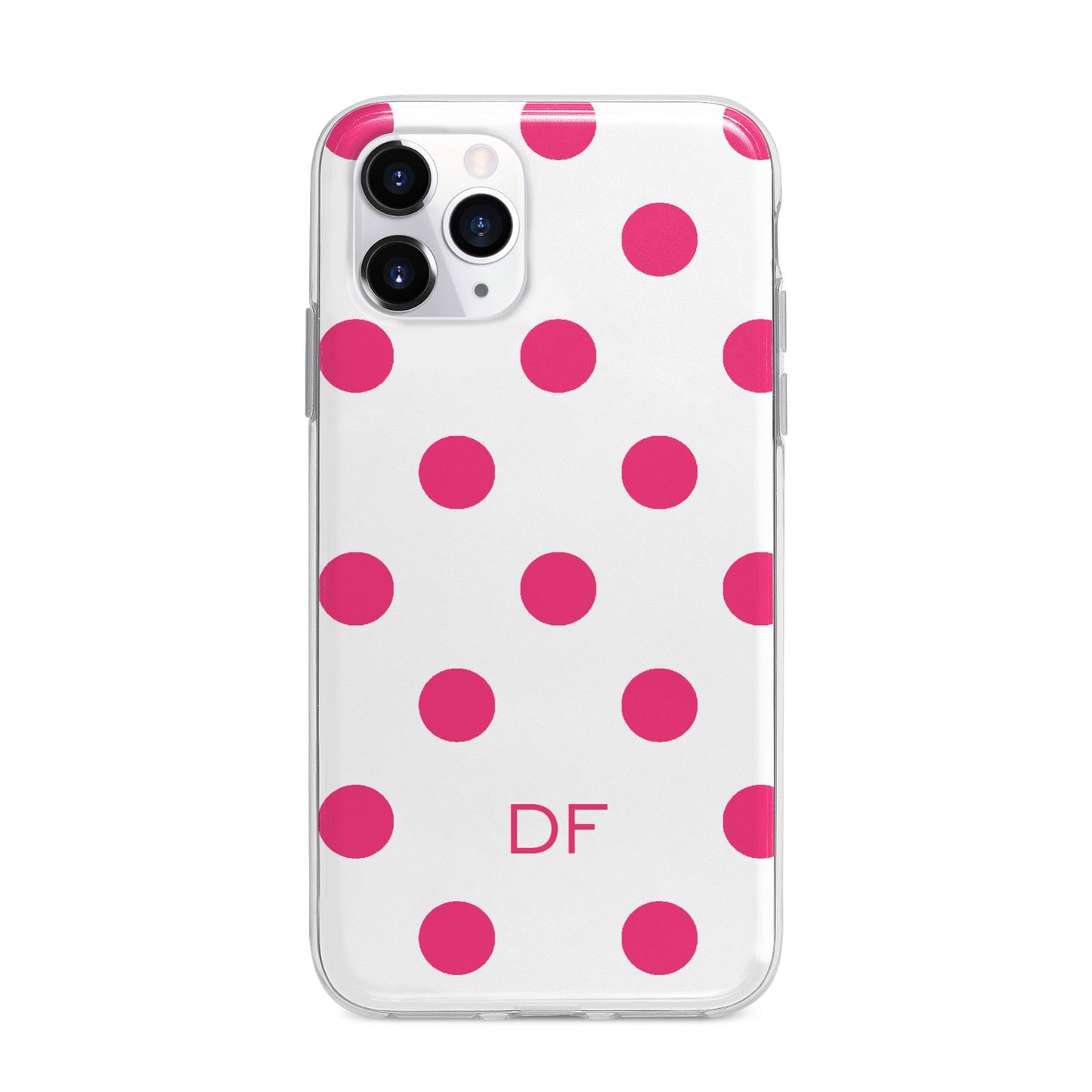 Initial Dots Personalised Apple iPhone 11 Pro in Silver with Bumper Case