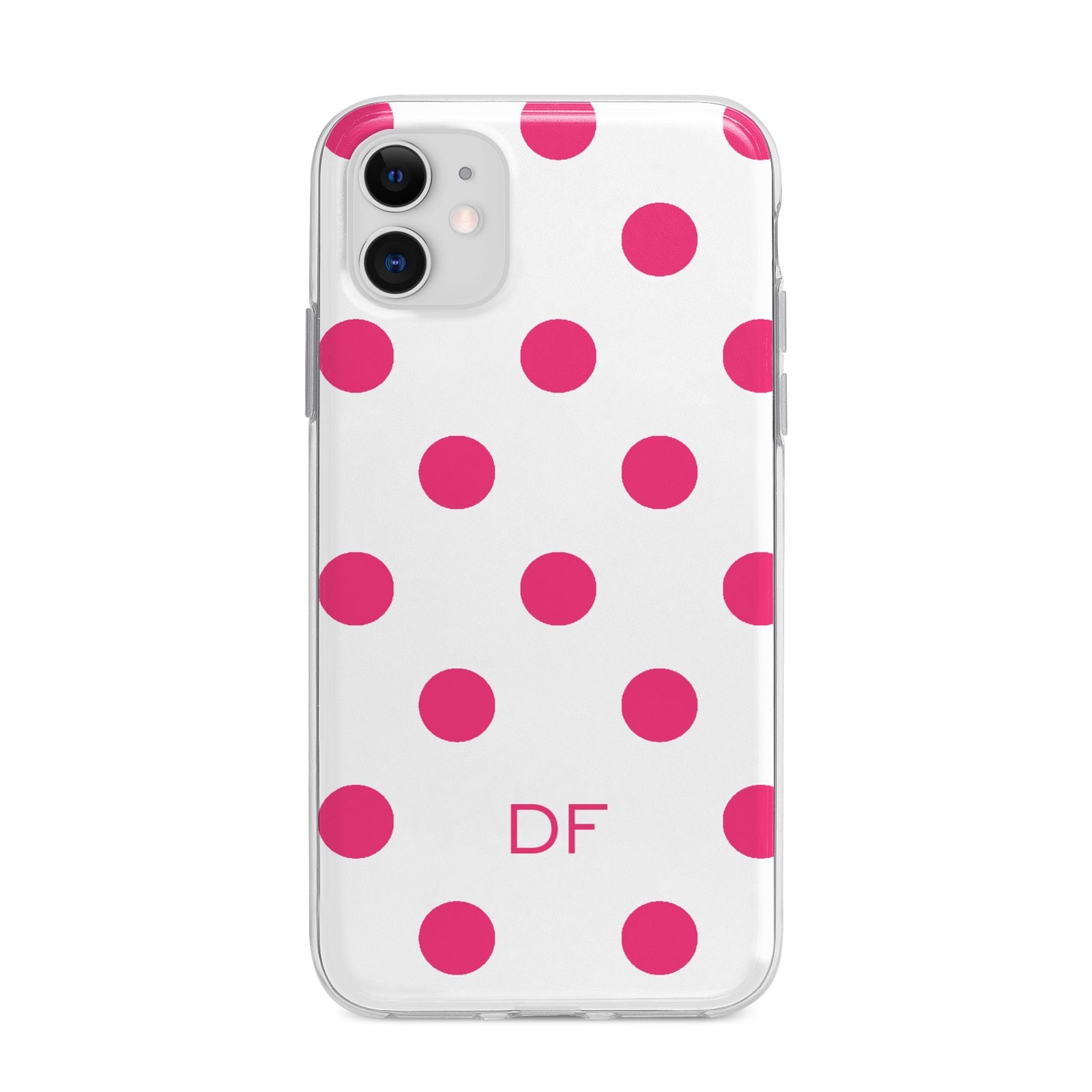 Initial Dots Personalised Apple iPhone 11 in White with Bumper Case