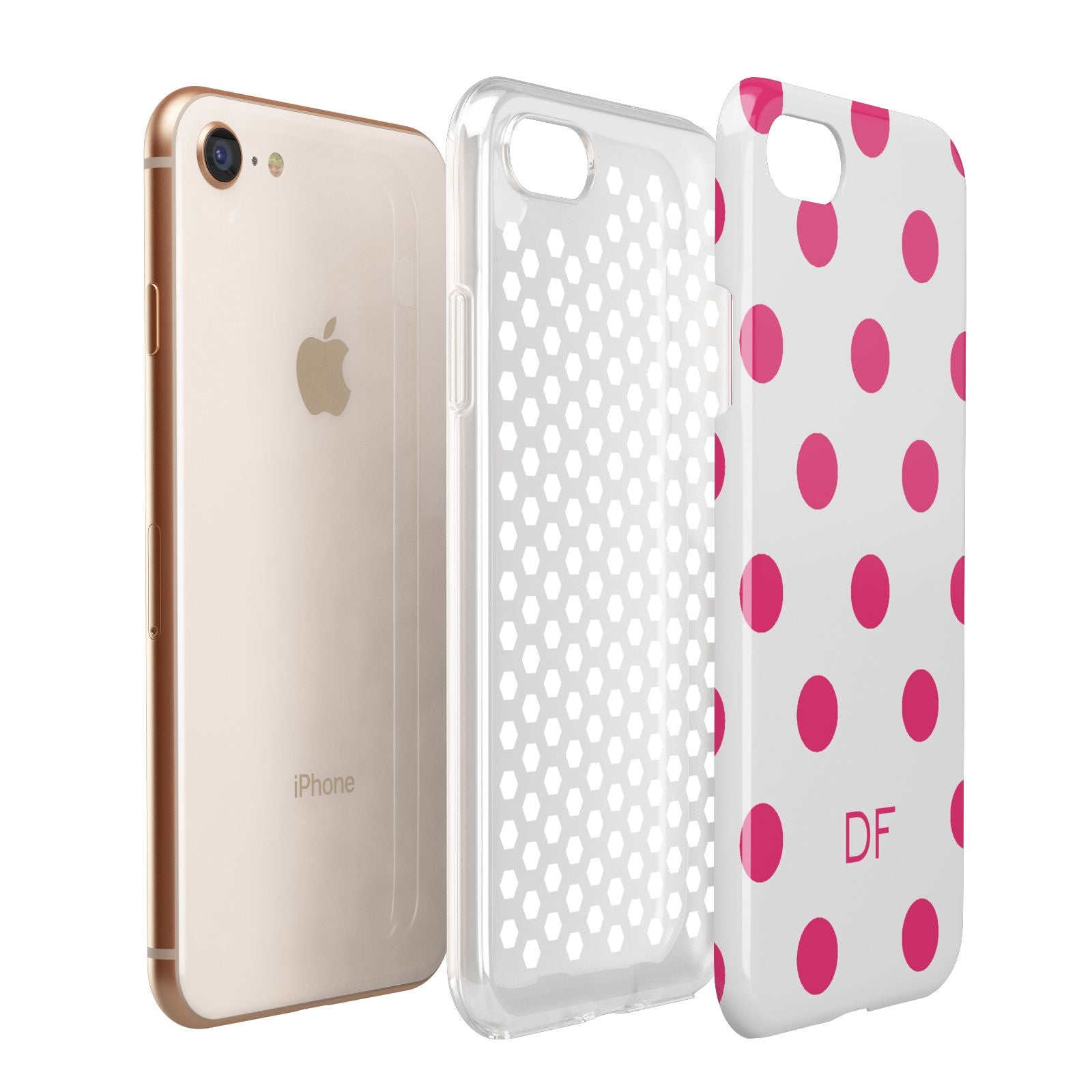 Initial Dots Personalised Apple iPhone 7 8 3D Tough Case Expanded View