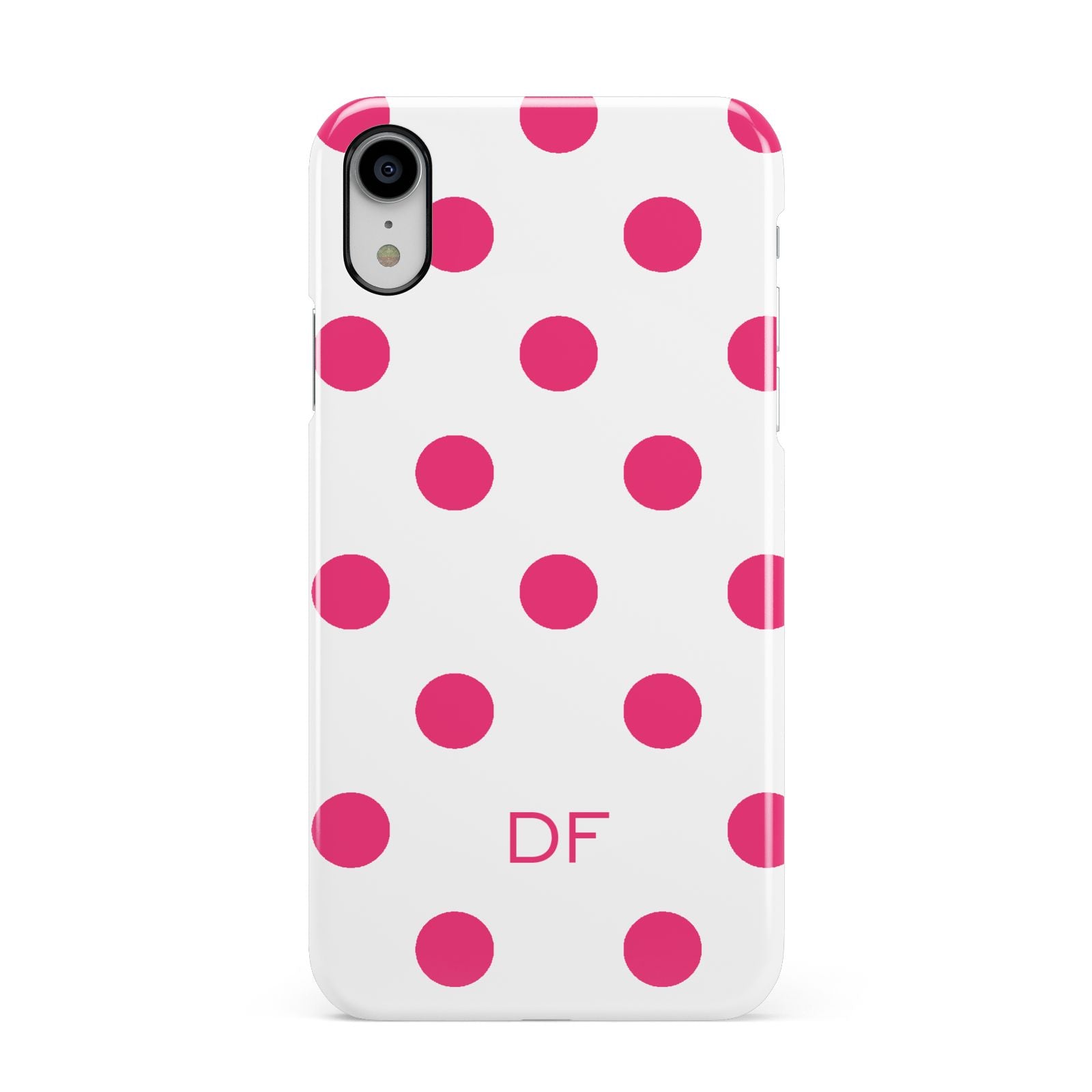 Initial Dots Personalised Apple iPhone XR White 3D Snap Case