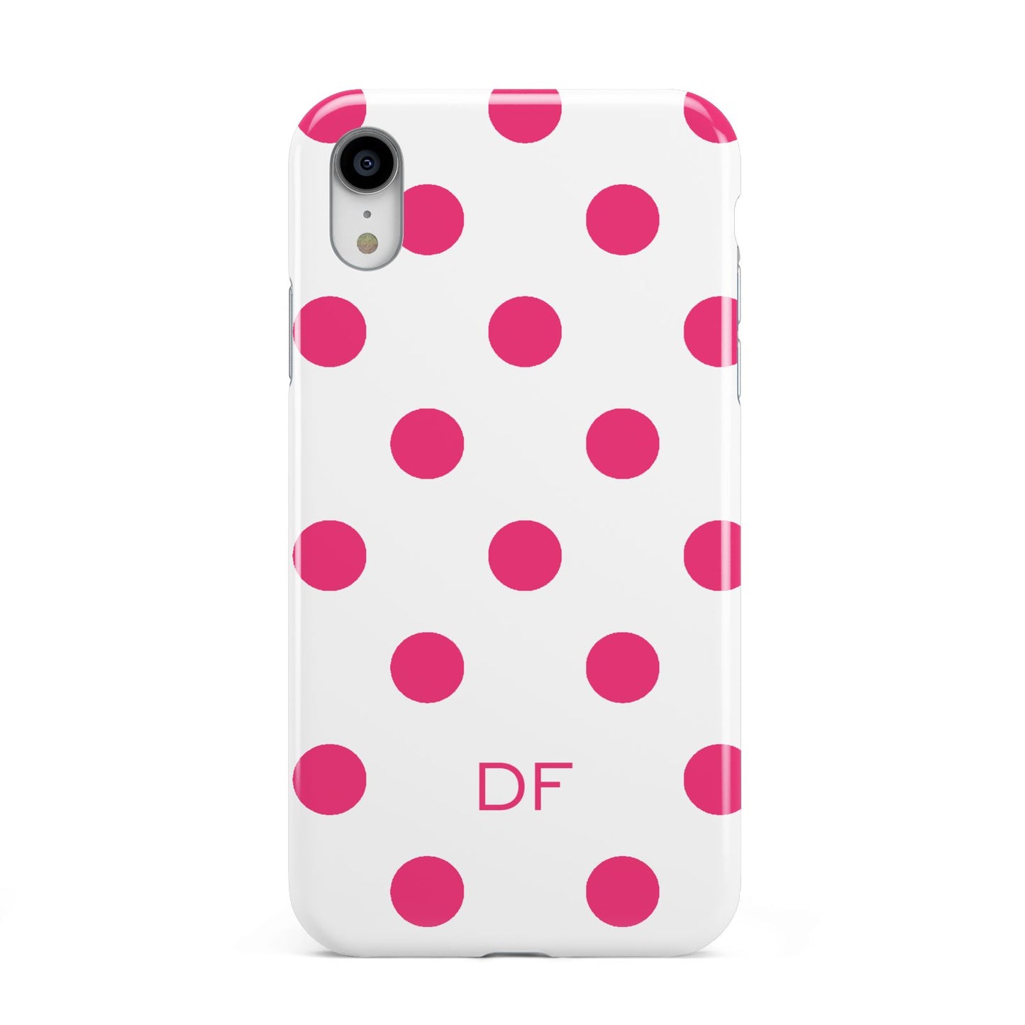 Initial Dots Personalised Apple iPhone XR White 3D Tough Case