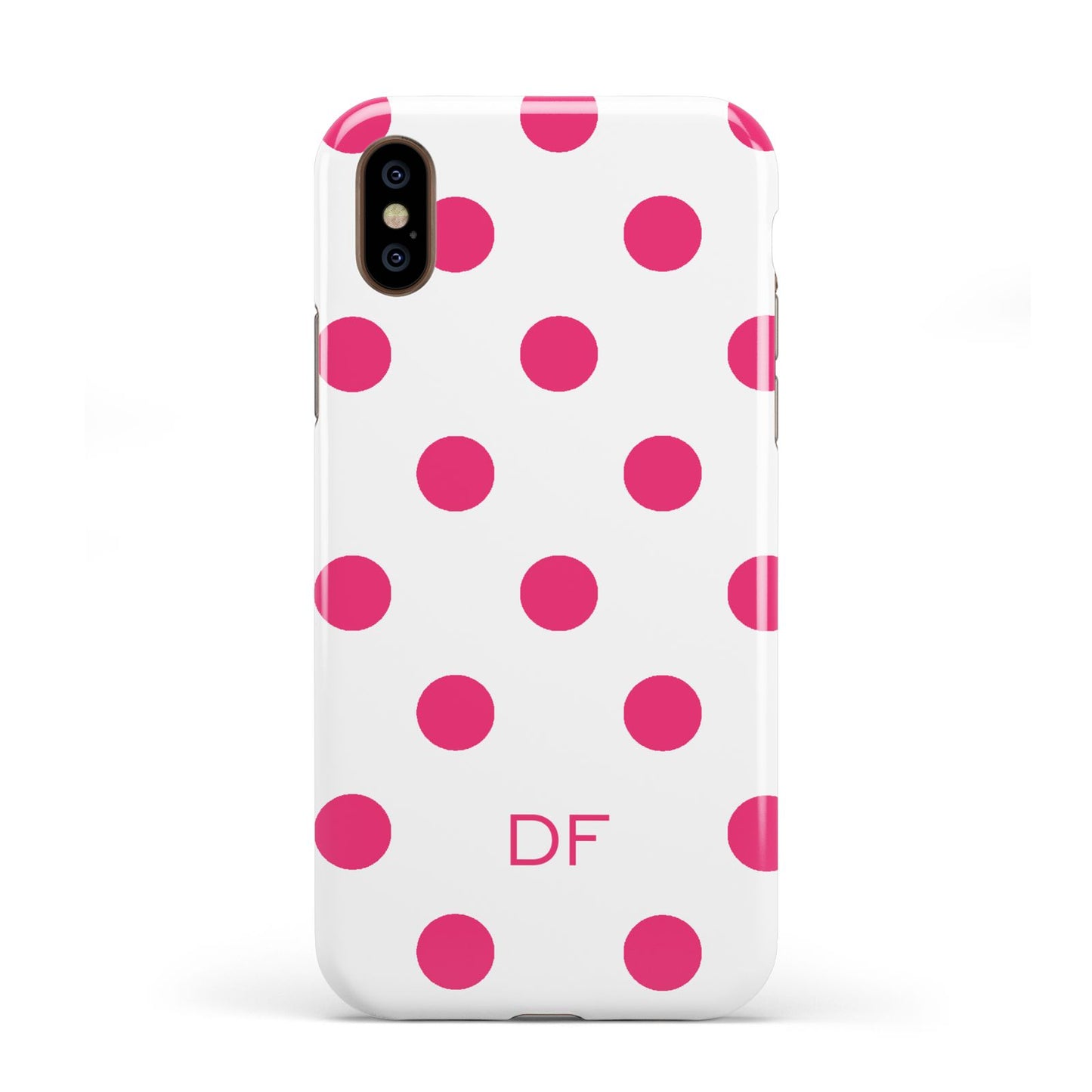 Initial Dots Personalised Apple iPhone XS 3D Tough