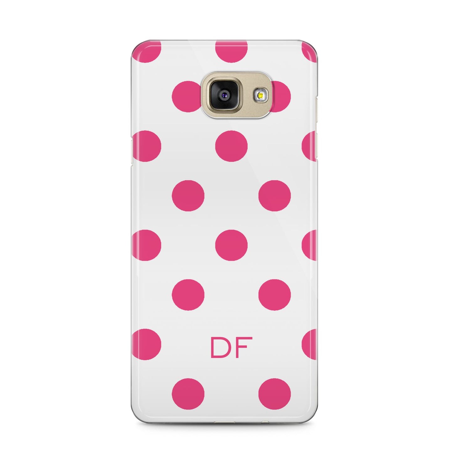 Initial Dots Personalised Samsung Galaxy A5 2016 Case on gold phone