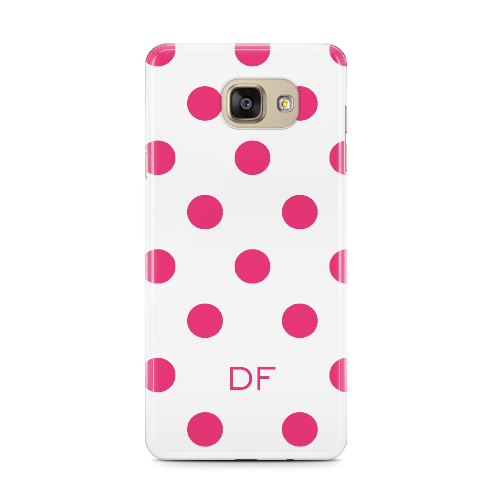 Initial Dots Personalised Samsung Galaxy A7 2016 Case on gold phone