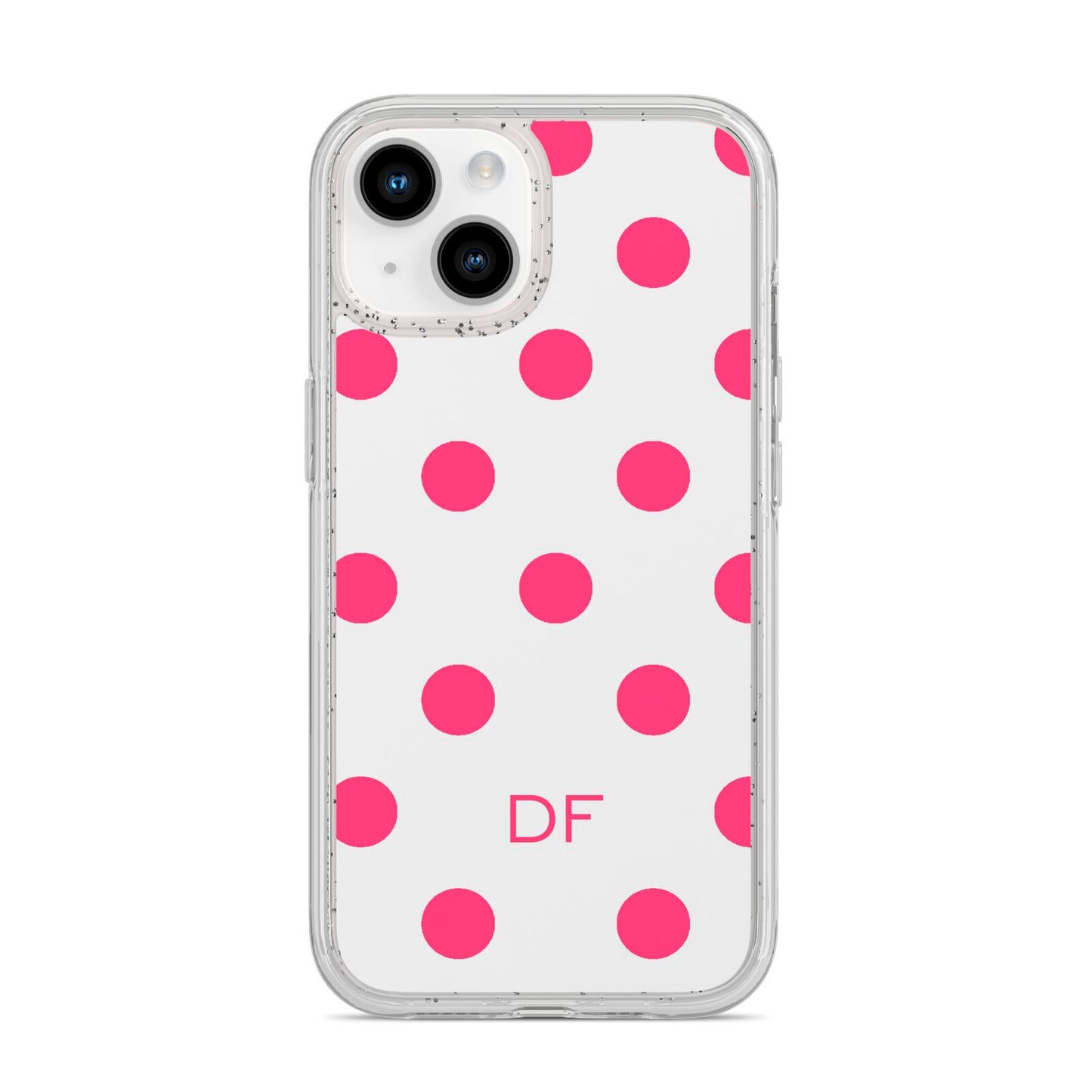 Initial Dots Personalised iPhone 14 Glitter Tough Case Starlight