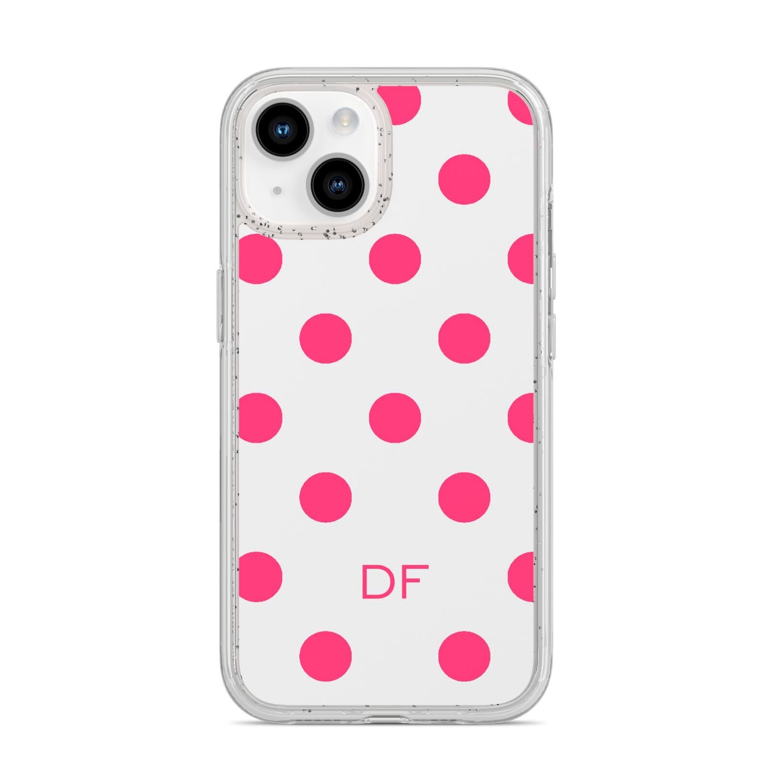 Initial Dots Personalised iPhone 14 Glitter Tough Case Starlight