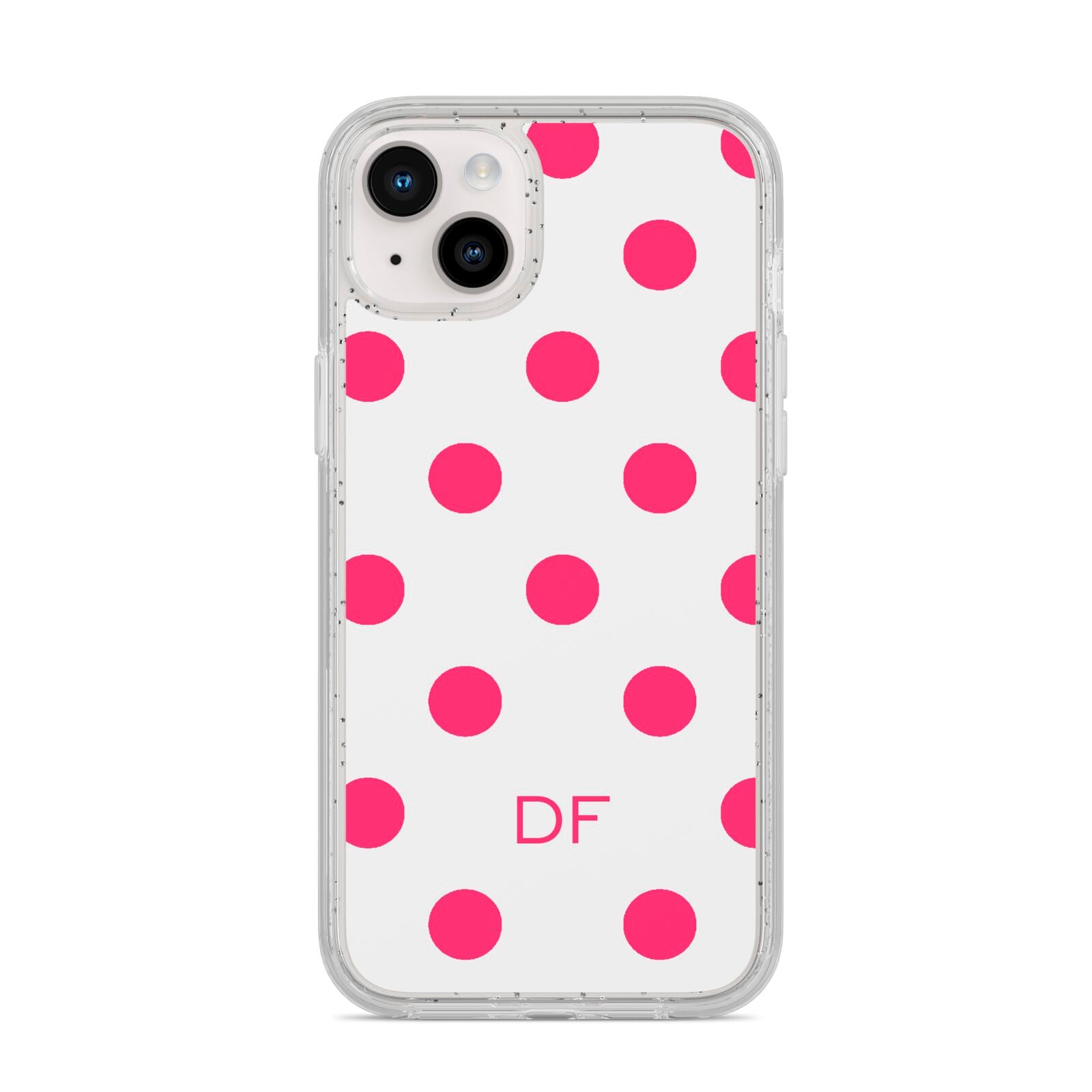 Initial Dots Personalised iPhone 14 Plus Glitter Tough Case Starlight