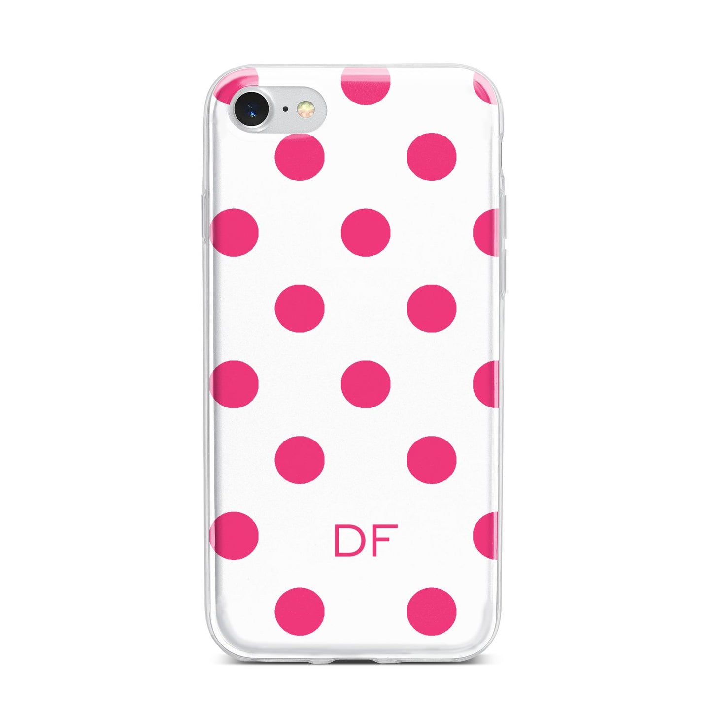 Initial Dots Personalised iPhone 7 Bumper Case on Silver iPhone