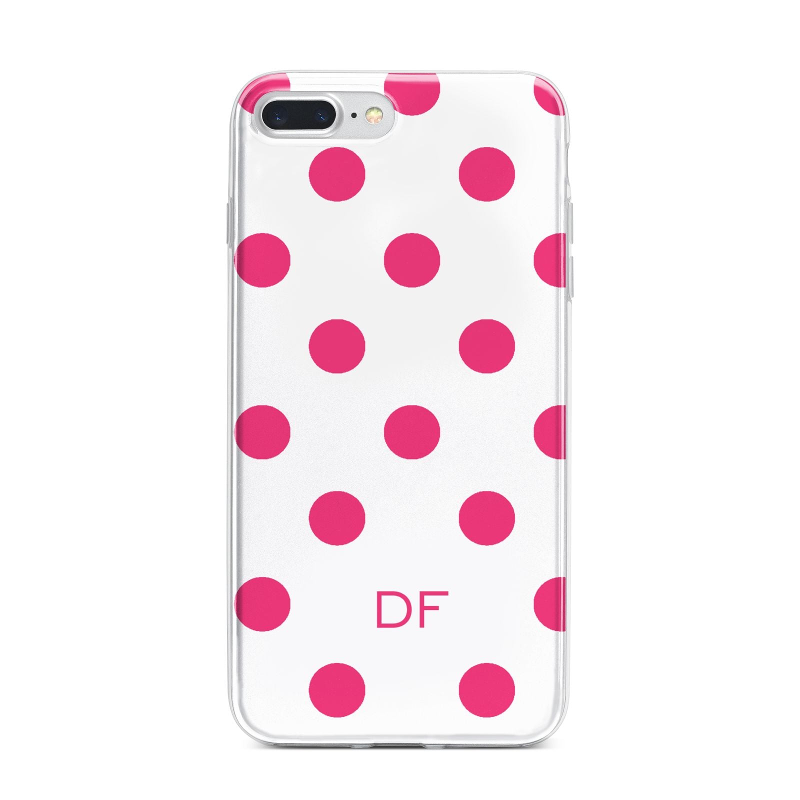 Initial Dots Personalised iPhone 7 Plus Bumper Case on Silver iPhone