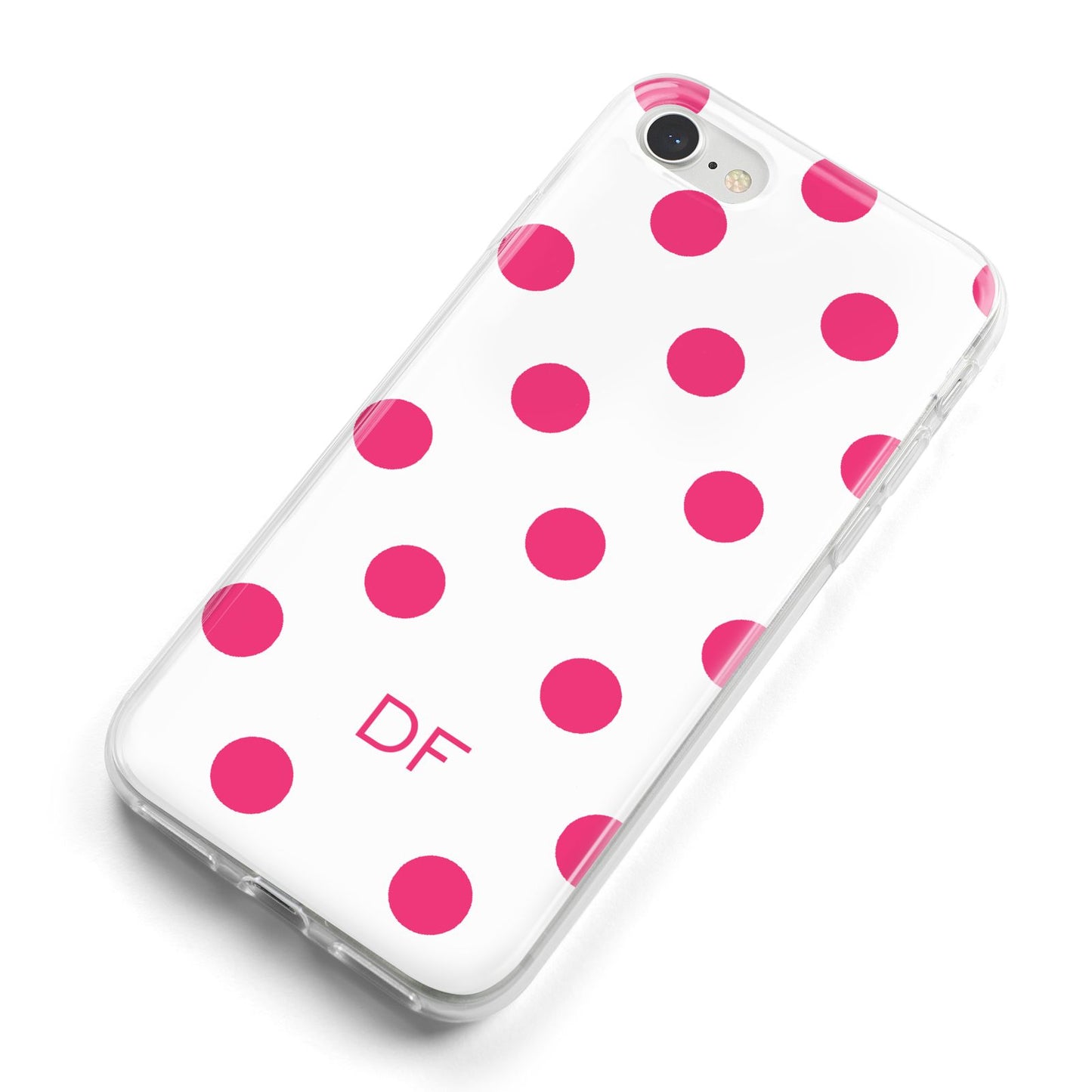 Initial Dots Personalised iPhone 8 Bumper Case on Silver iPhone Alternative Image