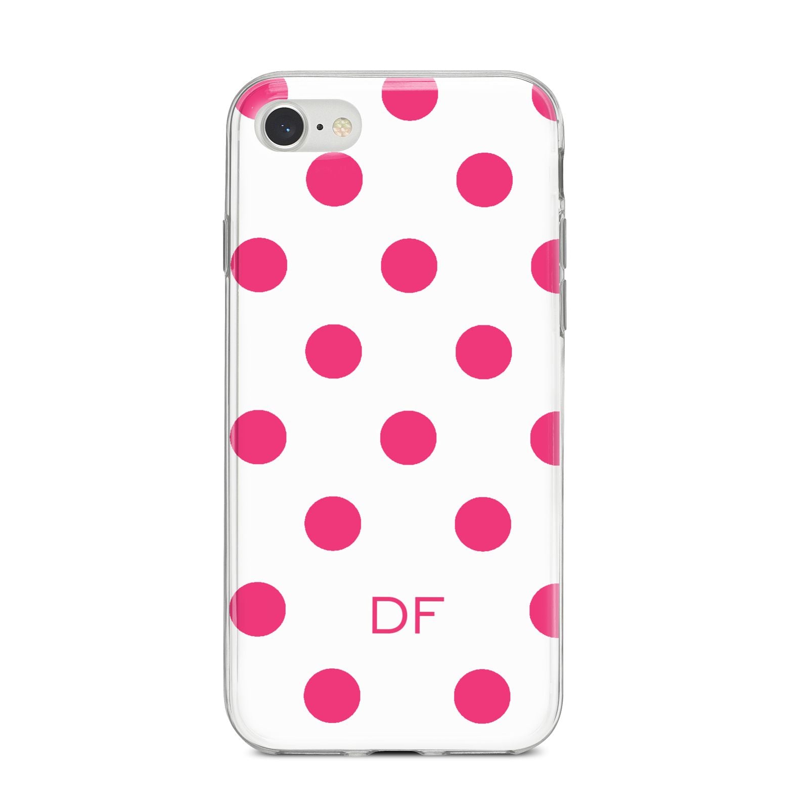 Initial Dots Personalised iPhone 8 Bumper Case on Silver iPhone