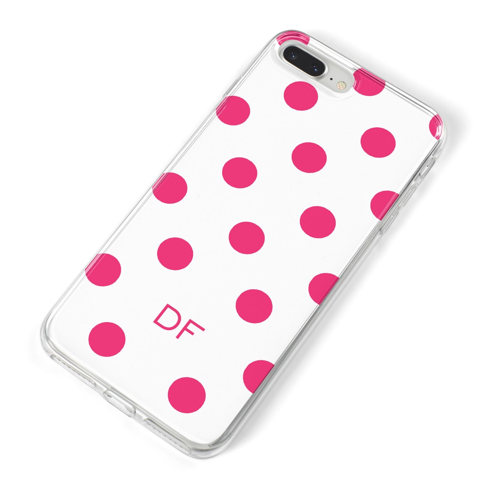 Initial Dots Personalised iPhone 8 Plus Bumper Case on Silver iPhone Alternative Image