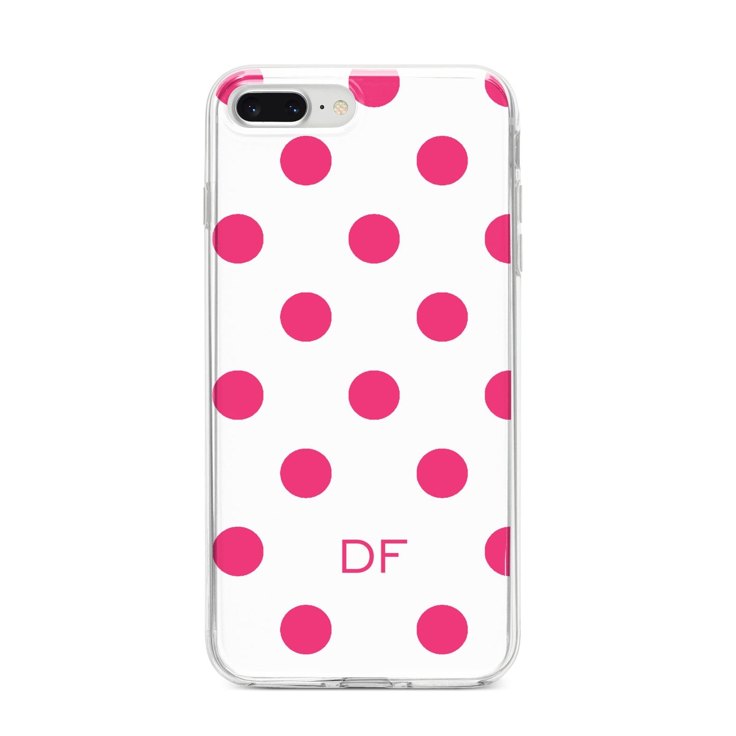 Initial Dots Personalised iPhone 8 Plus Bumper Case on Silver iPhone