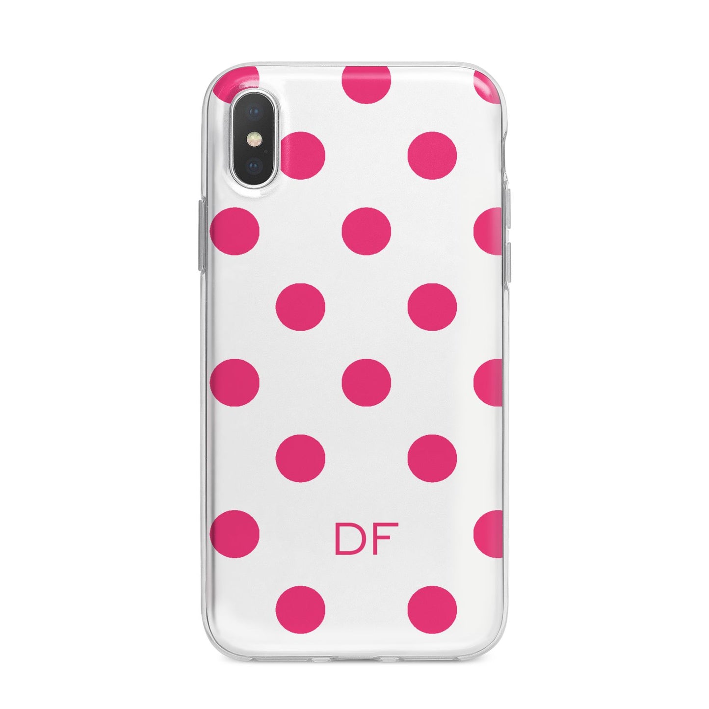 Initial Dots Personalised iPhone X Bumper Case on Silver iPhone Alternative Image 1