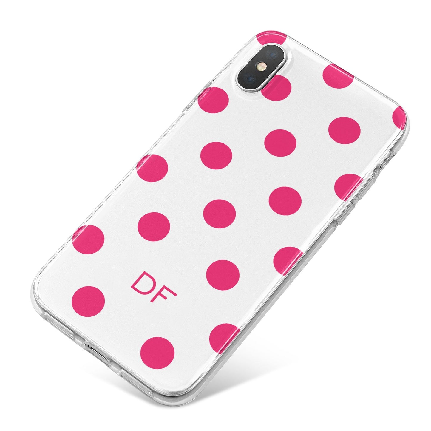 Initial Dots Personalised iPhone X Bumper Case on Silver iPhone