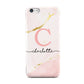 Initial Pink Gold Watercolour Custom Marble Apple iPhone 5c Case