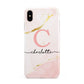Initial Pink Gold Watercolour Custom Marble Apple iPhone Xs Max 3D Tough Case