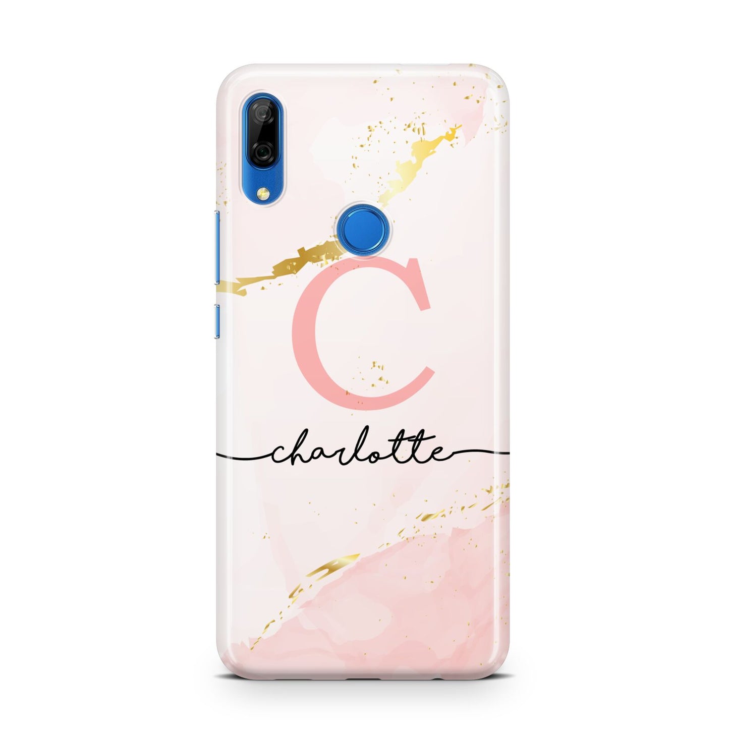 Initial Pink Gold Watercolour Custom Marble Huawei P Smart Z