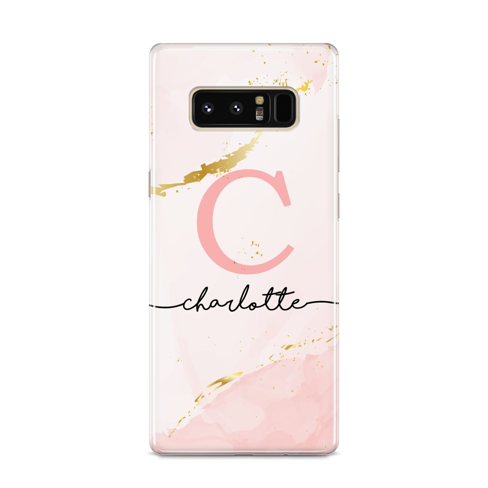 Initial Pink Gold Watercolour Custom Marble Samsung Galaxy S8 Case