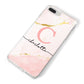 Initial Pink Gold Watercolour Custom Marble iPhone 8 Plus Bumper Case on Silver iPhone Alternative Image