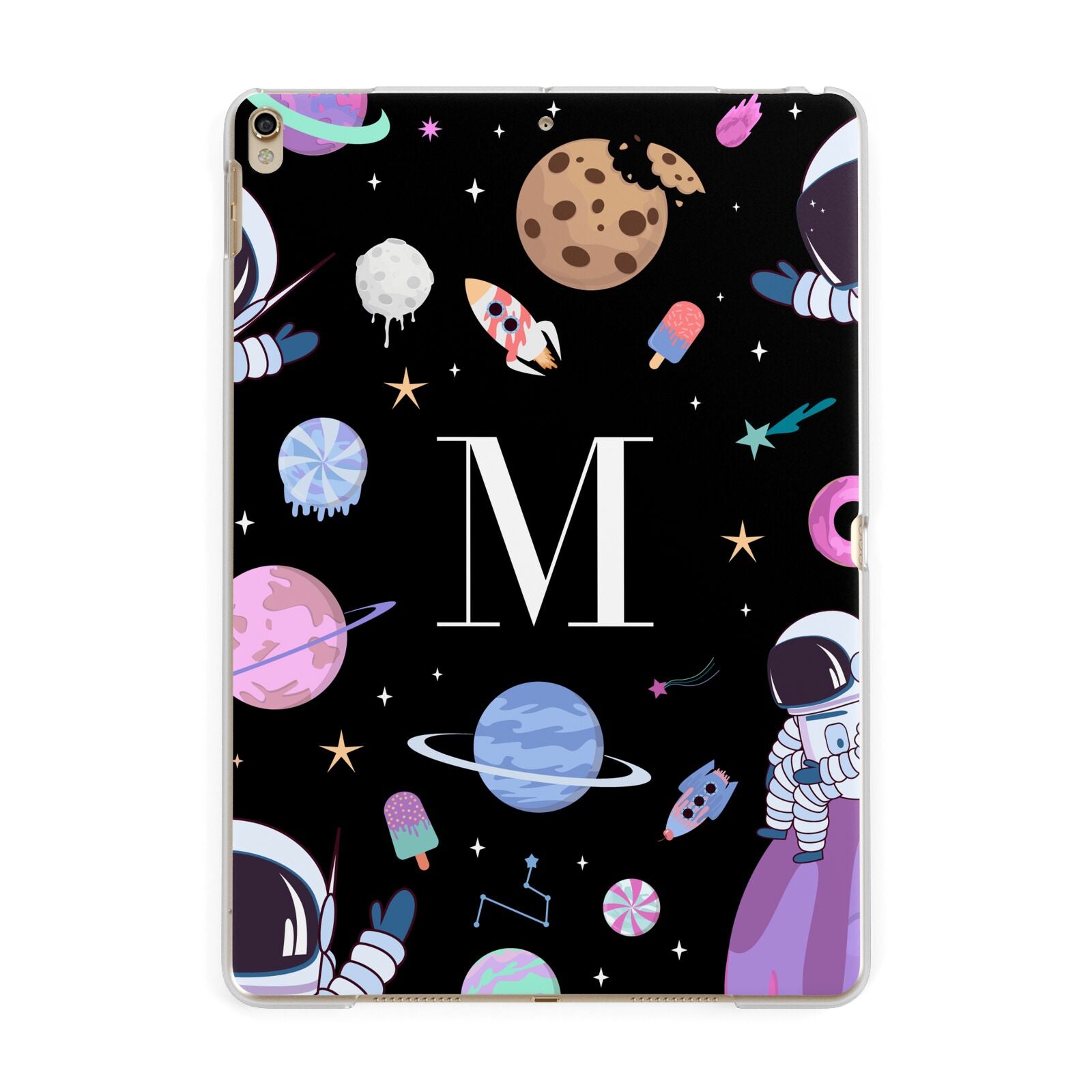 Initialled Candy Space Scene Apple iPad Gold Case