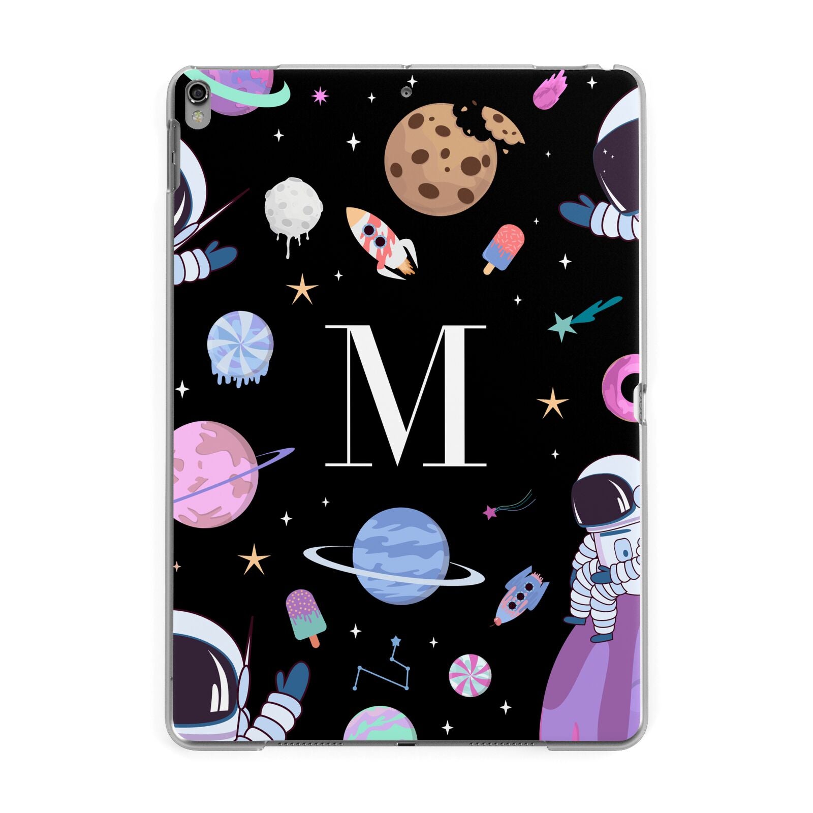 Initialled Candy Space Scene Apple iPad Grey Case