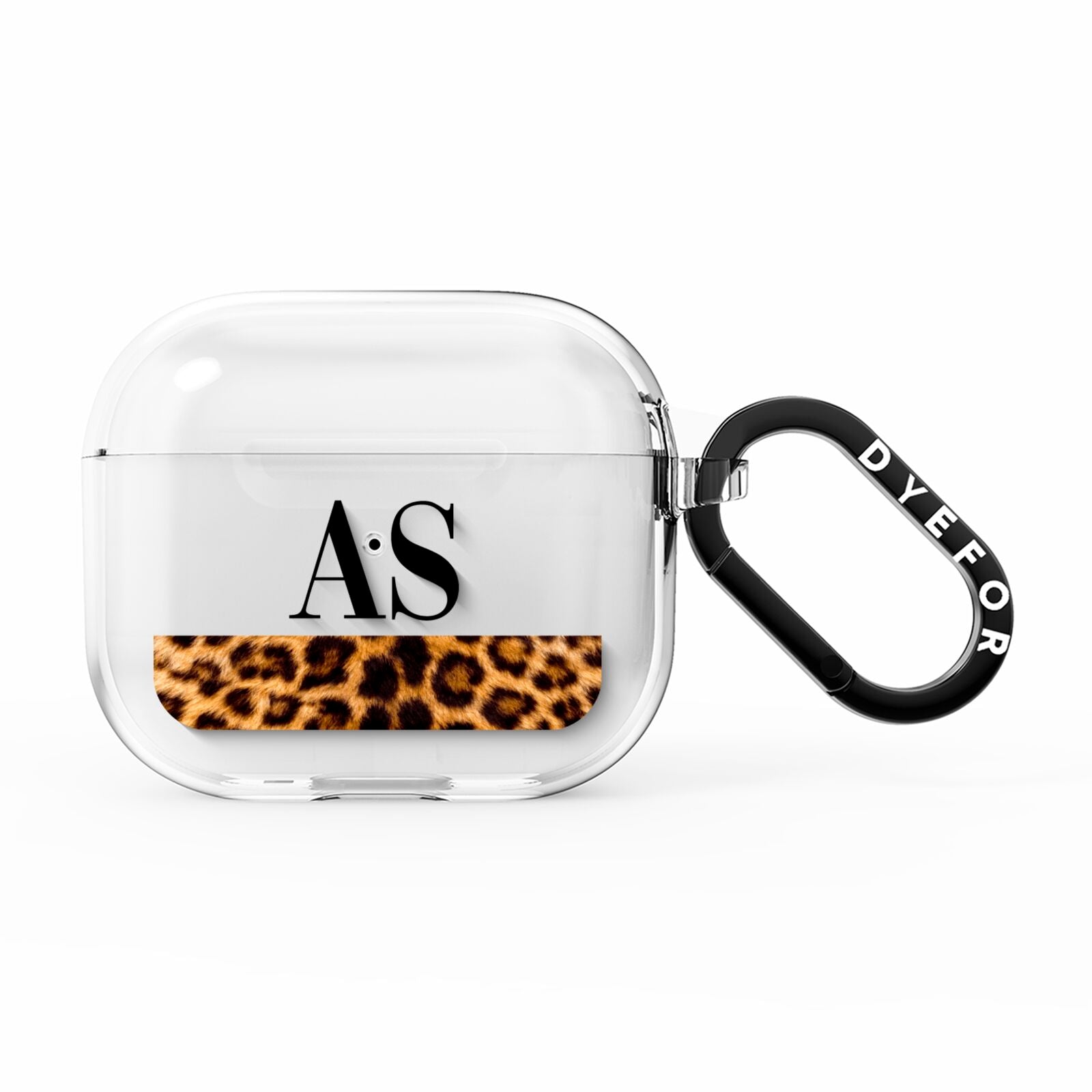 Initialled Leopard Print AirPods Clear Case 3rd Gen