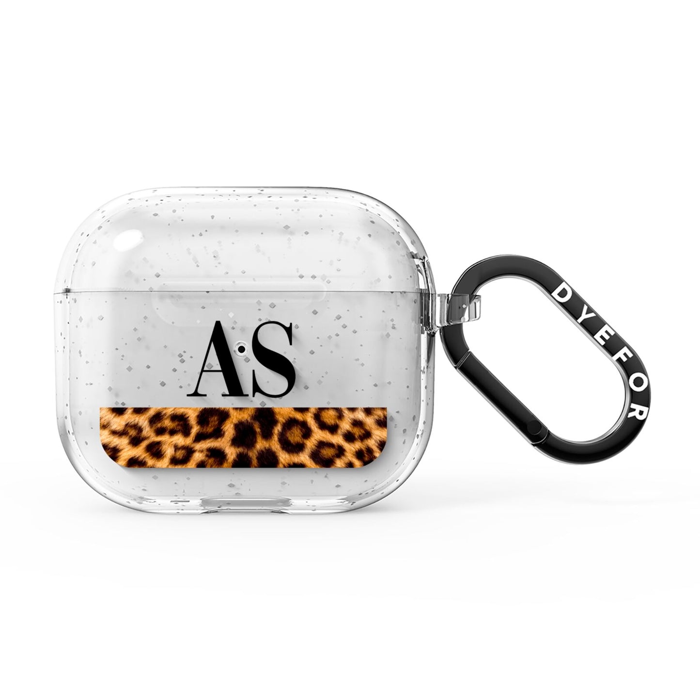 Initialled Leopard Print AirPods Glitter Case 3rd Gen