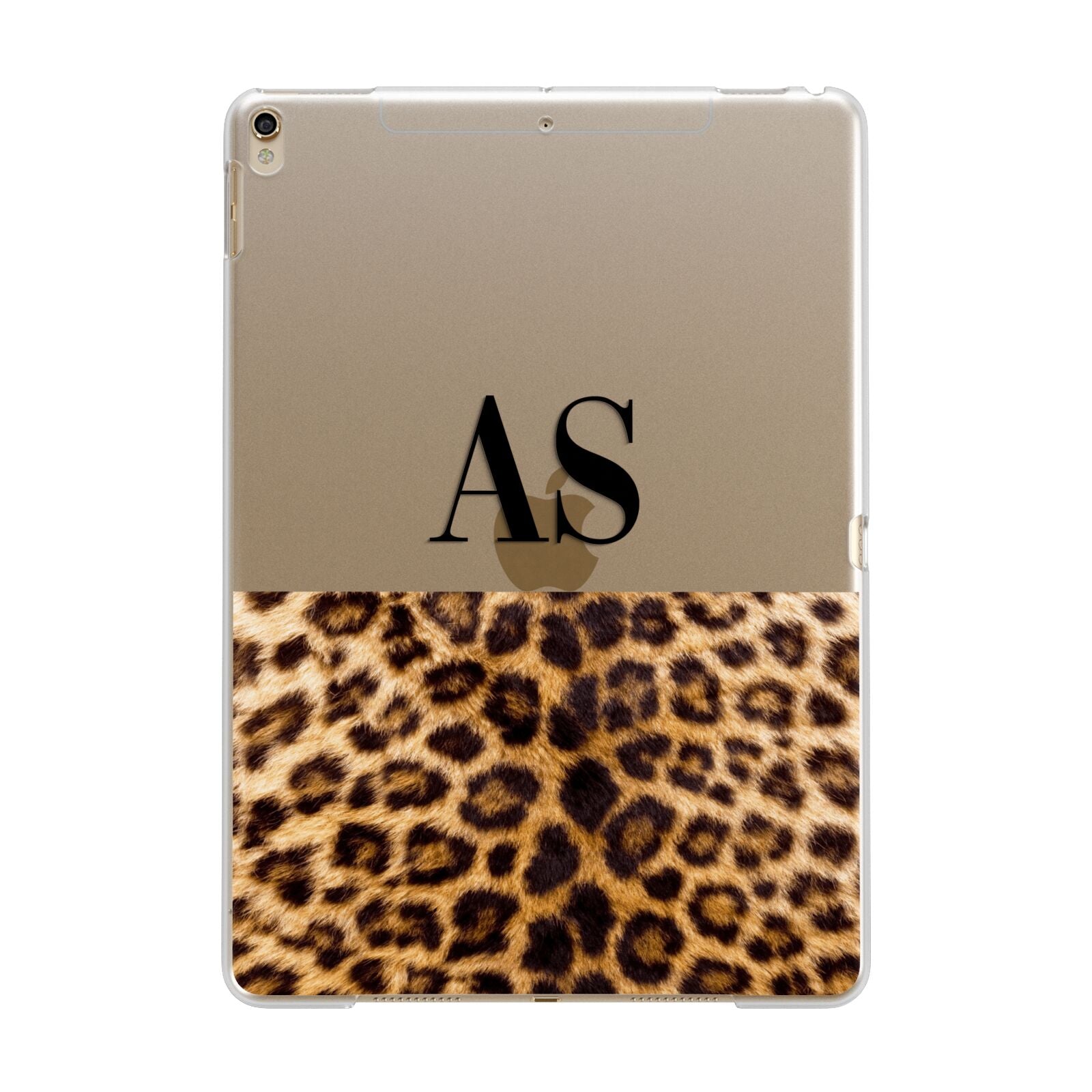 Initialled Leopard Print Apple iPad Gold Case