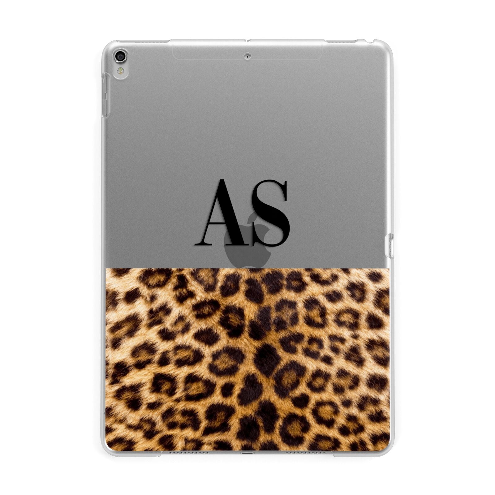 Initialled Leopard Print Apple iPad Silver Case