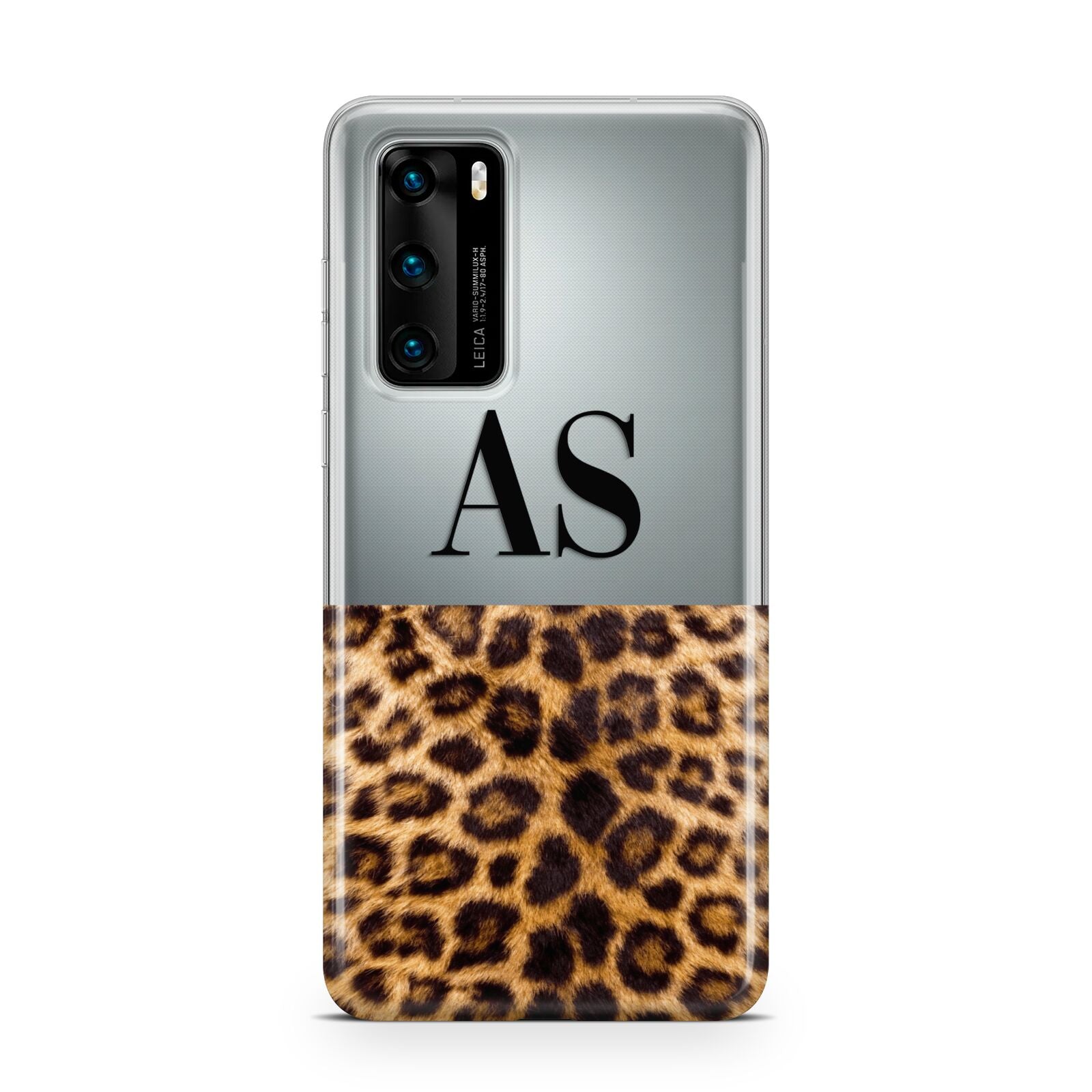 Initialled Leopard Print Huawei P40 Phone Case