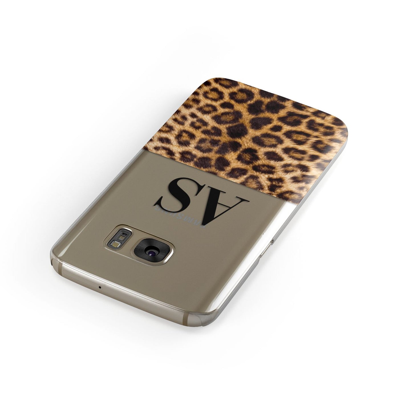 Initialled Leopard Print Samsung Galaxy Case Front Close Up