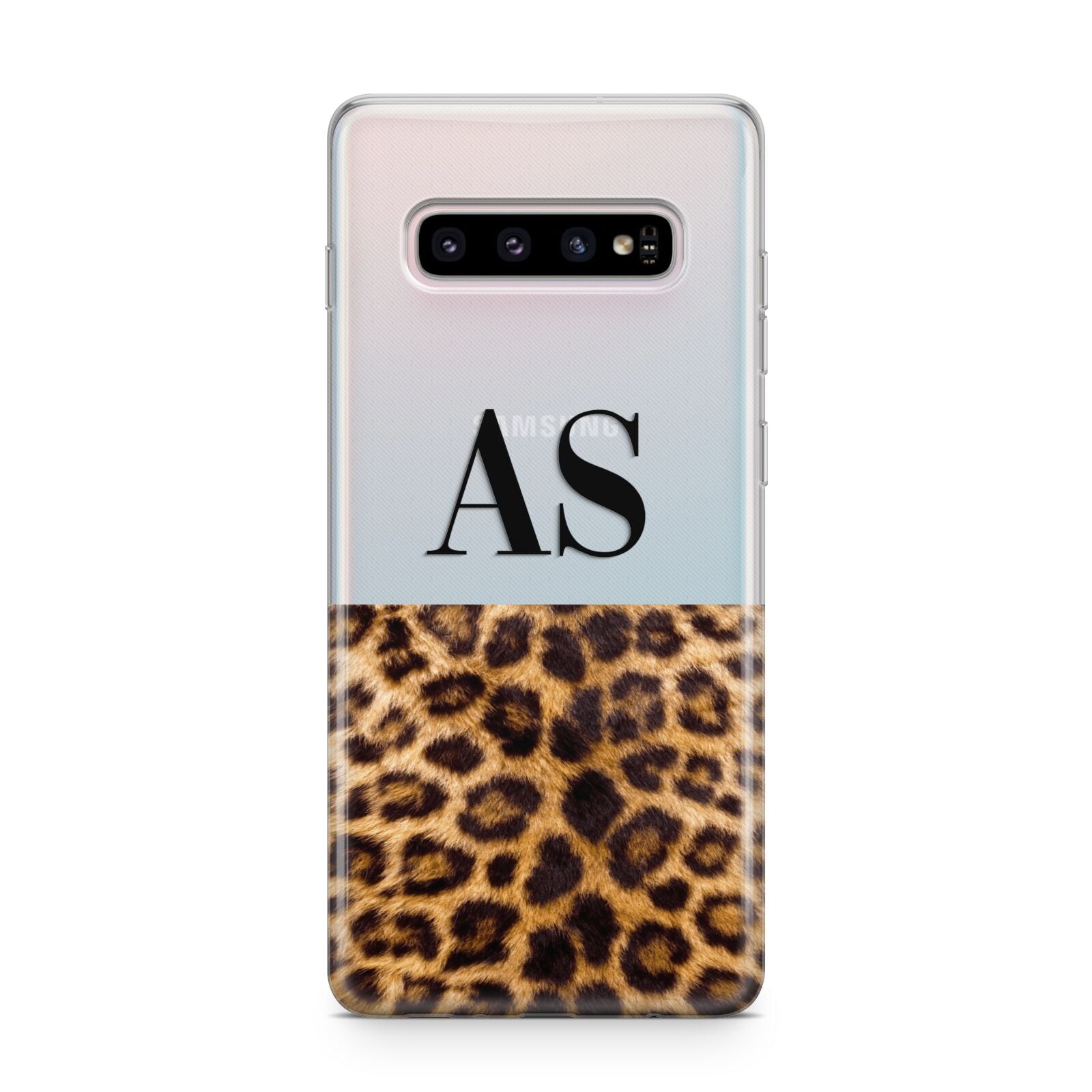 Initialled Leopard Print Samsung Galaxy S10 Plus Case