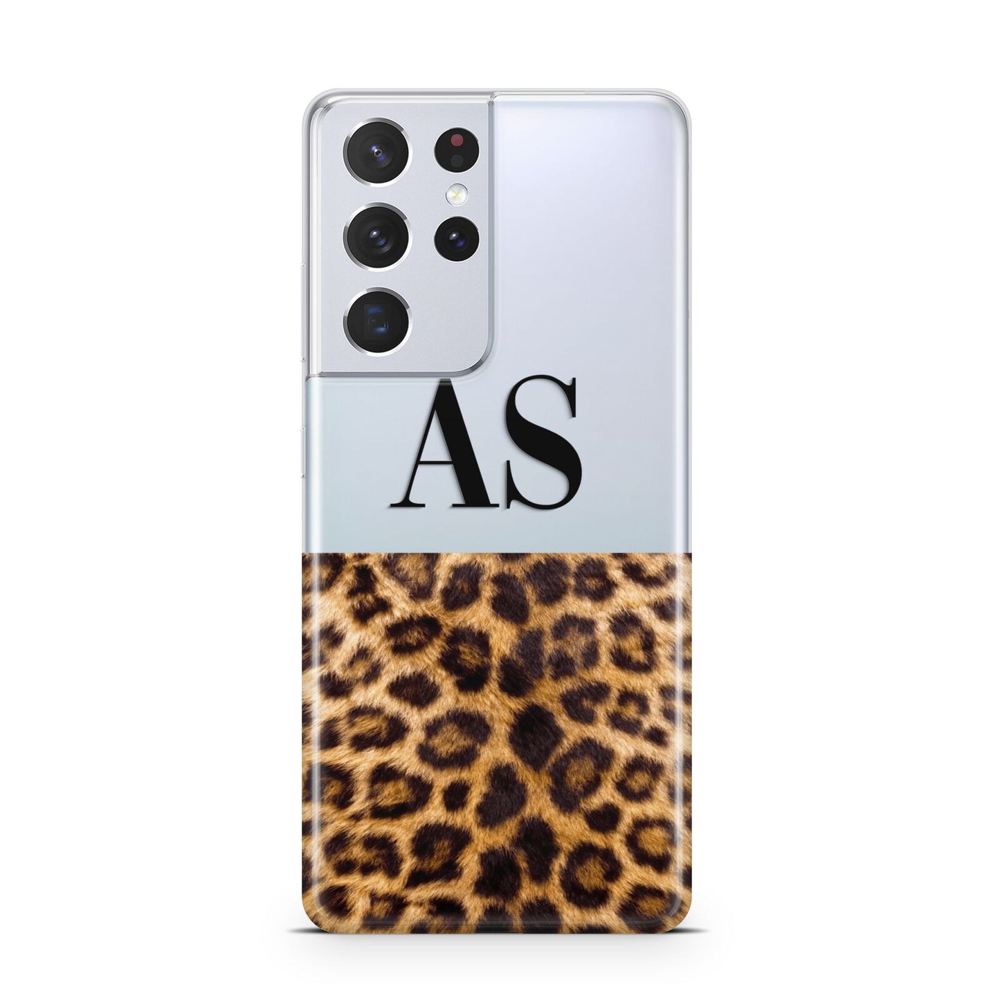 Initialled Leopard Print Samsung S21 Ultra Case