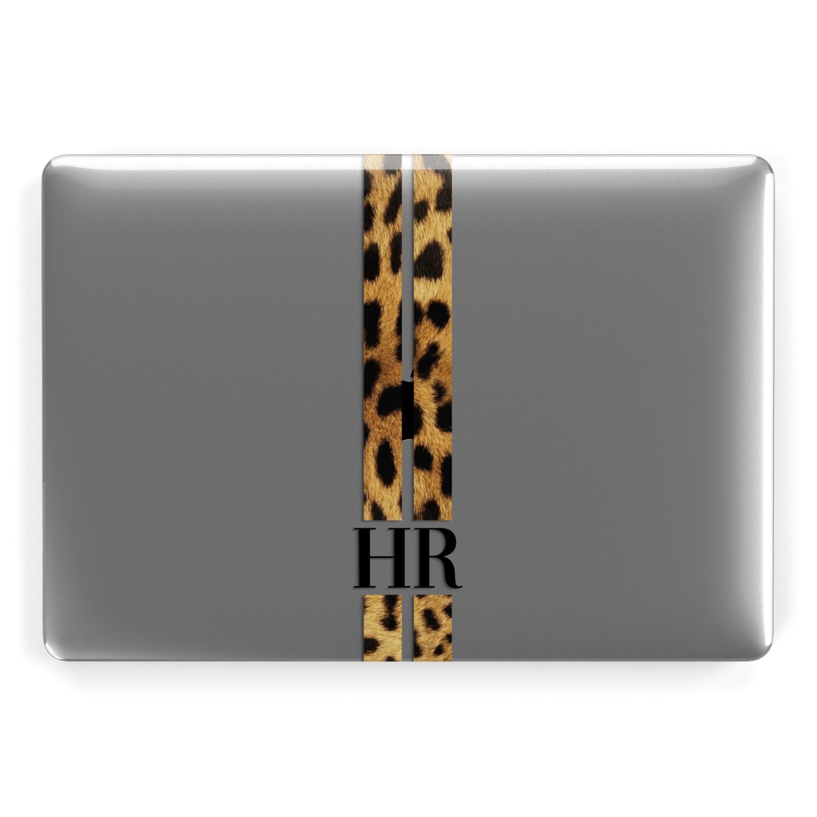 Initialled Leopard Print Stripes Apple MacBook Case