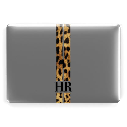 Initialled Leopard Print Stripes Apple MacBook Case