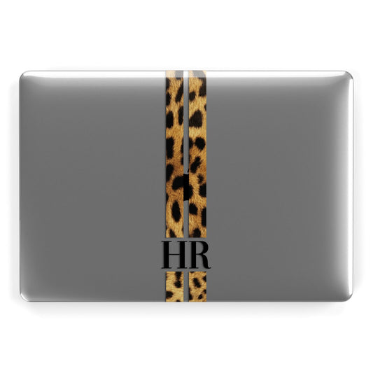 Initialled Leopard Print Stripes Apple MacBook Case